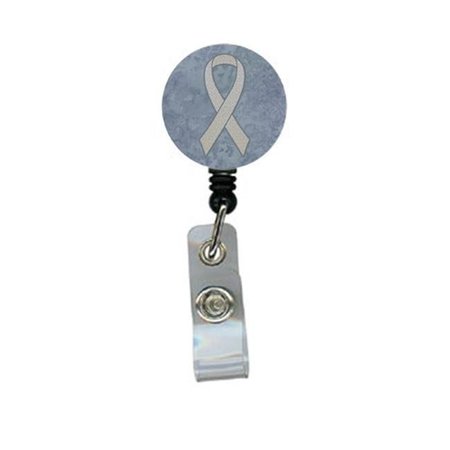 TEACHER'S AID Clear Ribbon for Lung Cancer Awareness Retractable Badge Reel TE55433